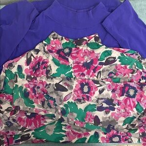 2 Croft & Barrow Floral Long Sleeve Top 3X Plus Size Like New